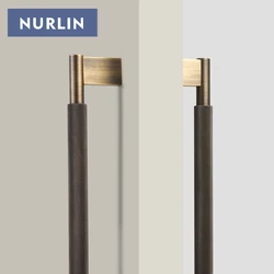 Nurlin Solid Brass Door Double Single Sided Cross Knurled Kitchen Refrigerator Appliance Closet Pull Bar Wood Gate Glass Door