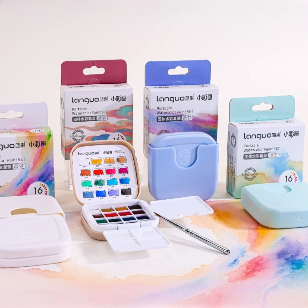 16-Color Portable Watercolor P - Watercolor Paint Set Solid Pigment recension och pris