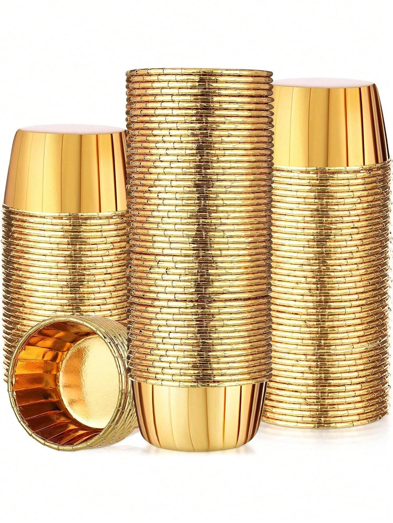 100/50pcs Gold Cupcake Cups Liners, Muffin Cake Cups Mold,Foil Muffin,Aluminum Cupcake Tip Pan,For,Patisserie,Wedding,Birthday ﻿