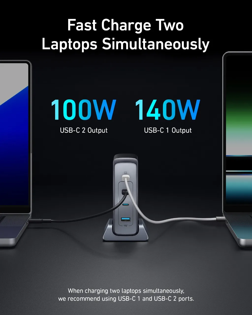 Anker 240W USB C Charger Fast Compact 4-Port GaN Charger for MacBook Pro/Air  iPhone  iPad Pro, Dell XPS  Galaxy  Pixel Apple