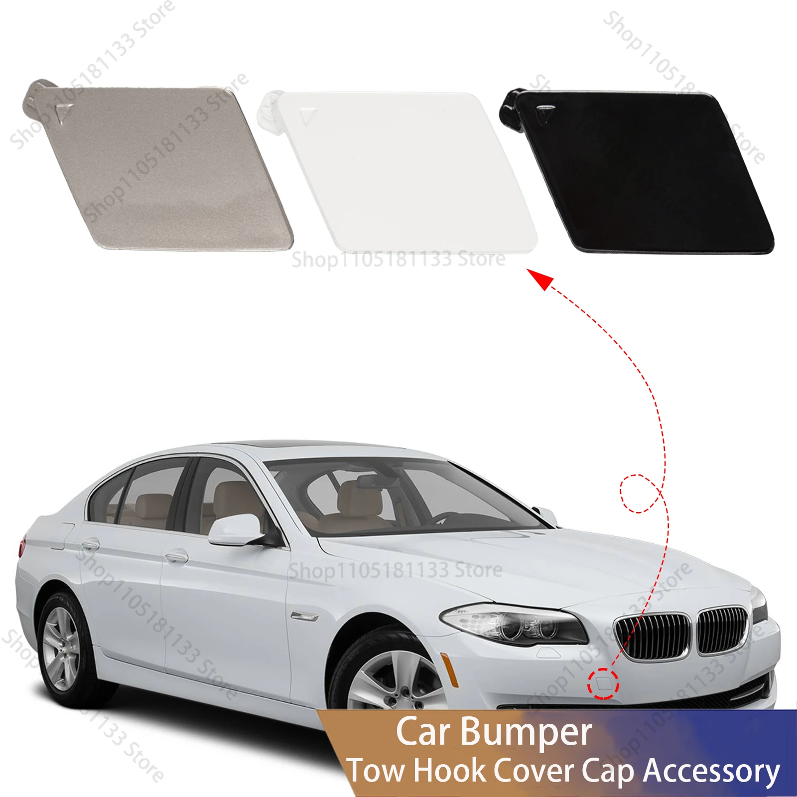 For BMW 5-Series F10 F18 2011-2013 Front Bumper Tow Hook Cover 51117246868 Durable ABS Plastic Professional Quality