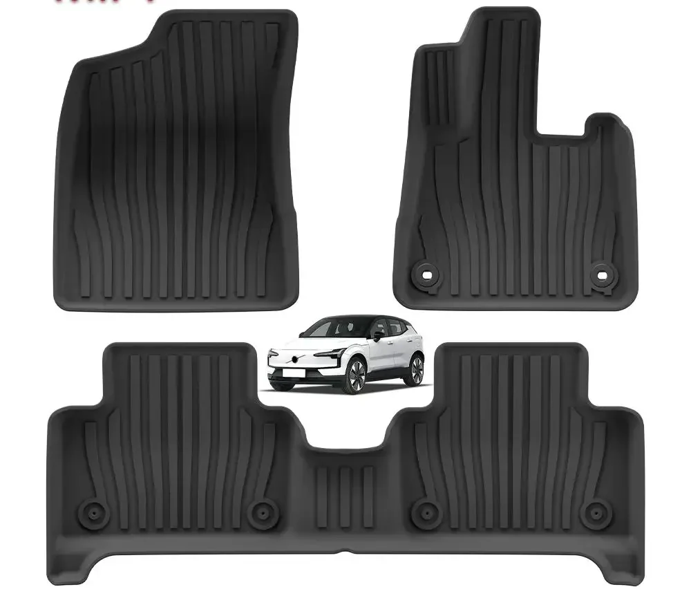 

RHD for Volvo EX30 EV 2025 2024 Right Rudder Car Floor Mats Cargo Liner Trunk Pad TPE 3D Foot Mat Waterproof Accessories BLACK