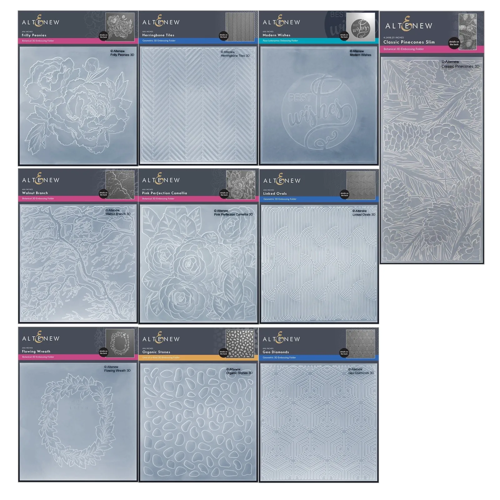 แม่พิมพ์พลาสติก Altenew สำหรับทำลายนูน 3 มิติ แบบพับได้ อุปกรณ์ทำคราฟต์ สำหรับธุรกิจ เครื่องเขียน การเรียนรู้ในชีวิตประจำวัน