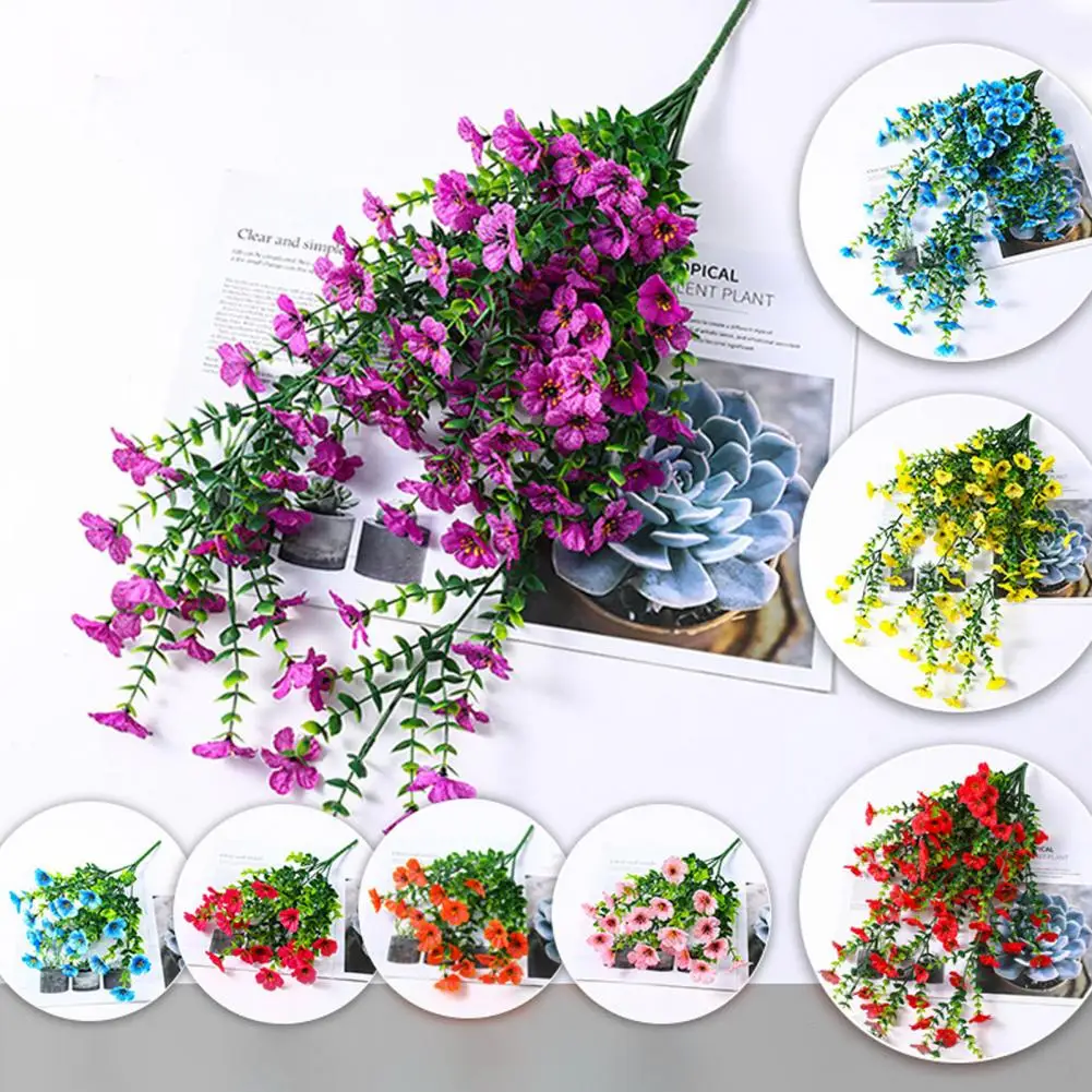Arranjos florais simulados de alta qualidade, flores artificiais realistas, pacote de vegetação para jardim ao ar livre, casa para exterior