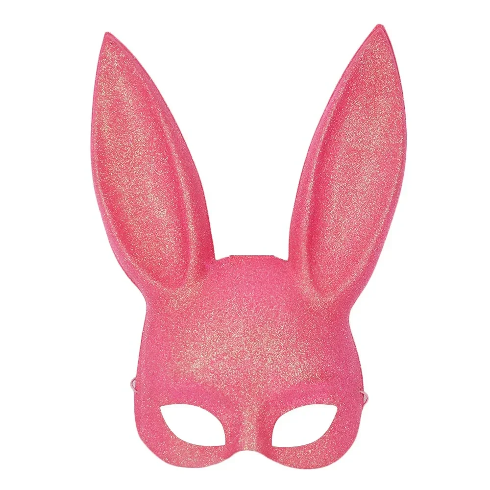 Women Girl Sexy Rabbit Ears Mask Cute Bunny Long Ears Bondage Mask Halloween Masquerade Party Cosplay Mask 06#