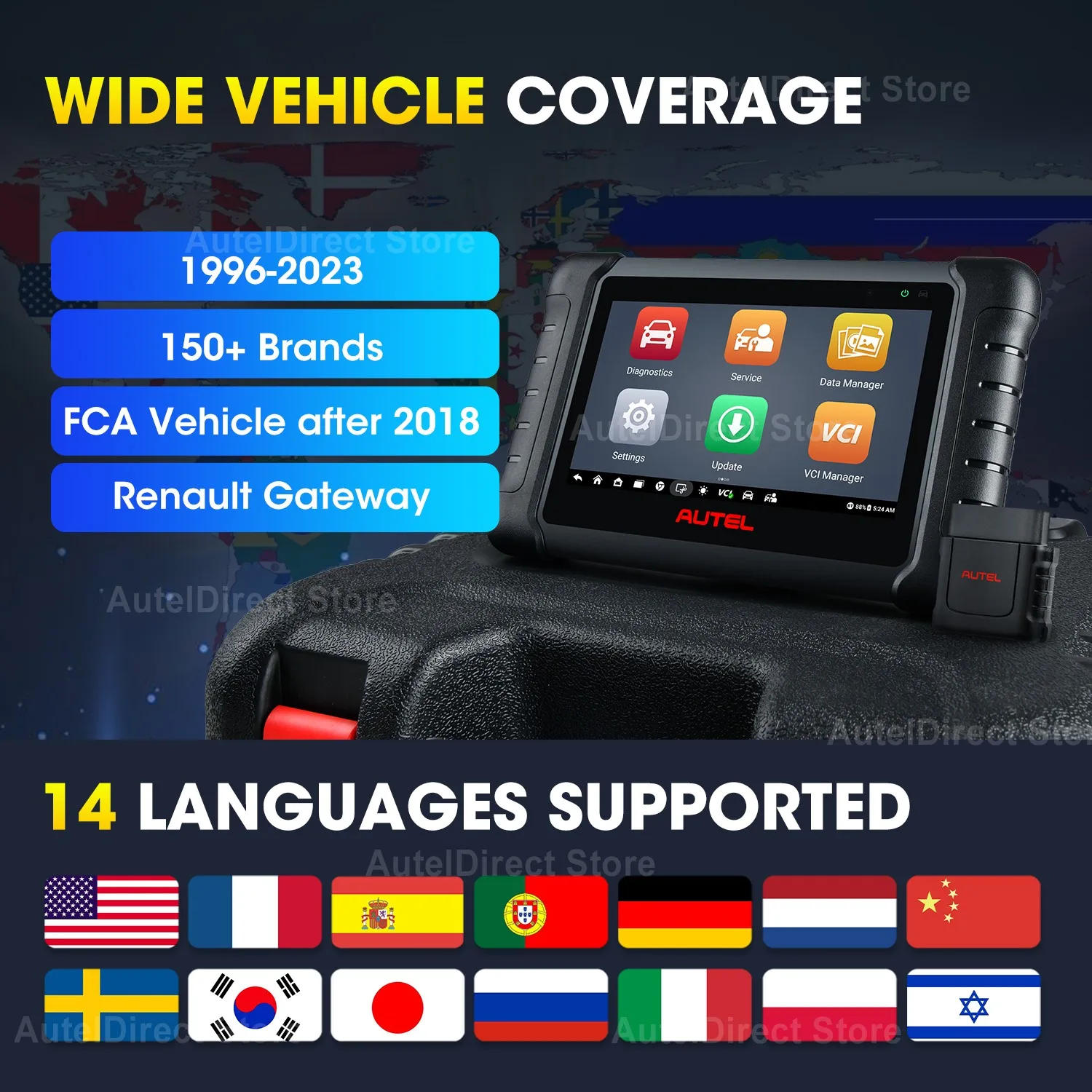 Autel DS808 Diagnostic Scanner Newest DS808S-TS TPMS Service Tool Active Test All Systems Diagnostic Scanner OBD2 Code Reader