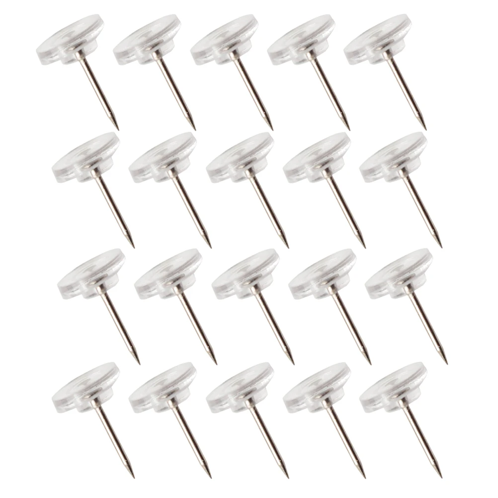

100 Flat-head Round Nails Thumbtacks Clear Wall Pushpins Cork Board Office Desk Thumb Tacks Map Markers Drawing Paper Fixing