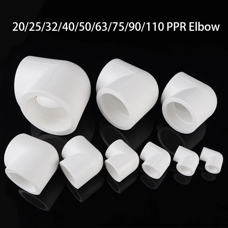 

20/25/32/40/50/63/75/90/110mm PPR Fittings Pipe Elbow Joint Equal Diameter Elbow Flexible Connector Hot Melt Free Connector