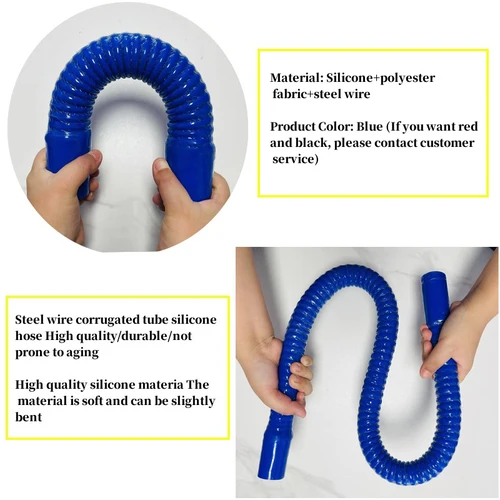 Imagen 2 del producto Manguera Flexible de silicona Universal para coche, tubo corrugado de alambre de acero, manguera Intercooler, tubo de entrada de aire, tubo de radiador, manguera de silicona