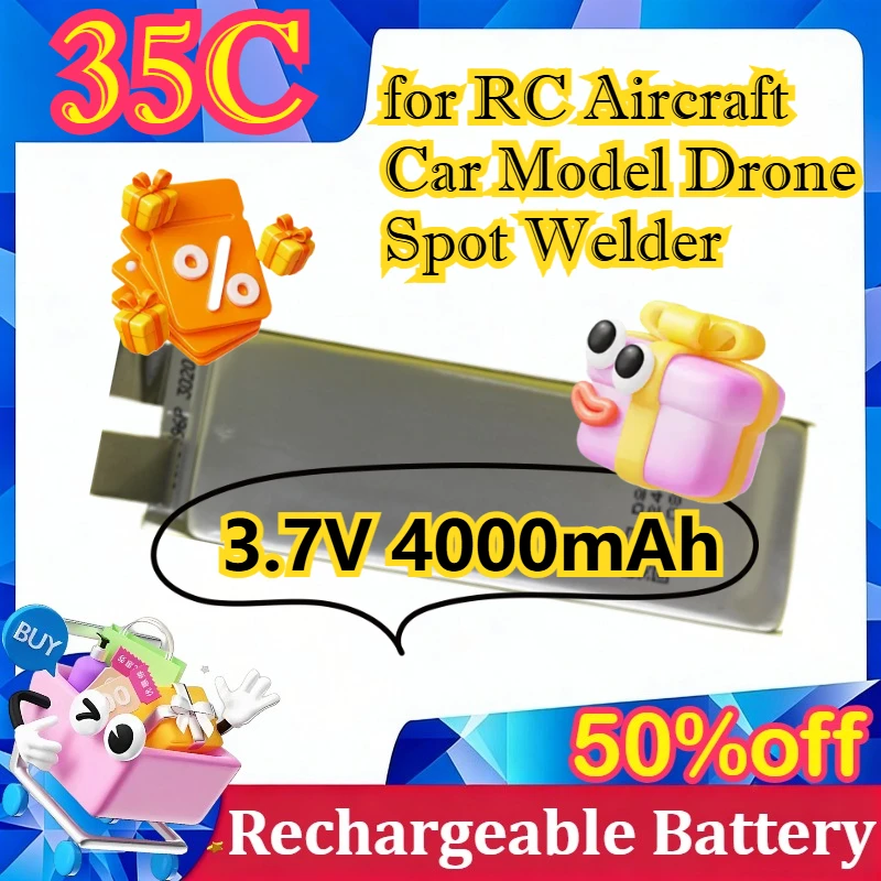 

3.7V 4000mAh 35C Lithium Battery for RC Aircraft Car Model Drone Spot Welder Starter Power Supply