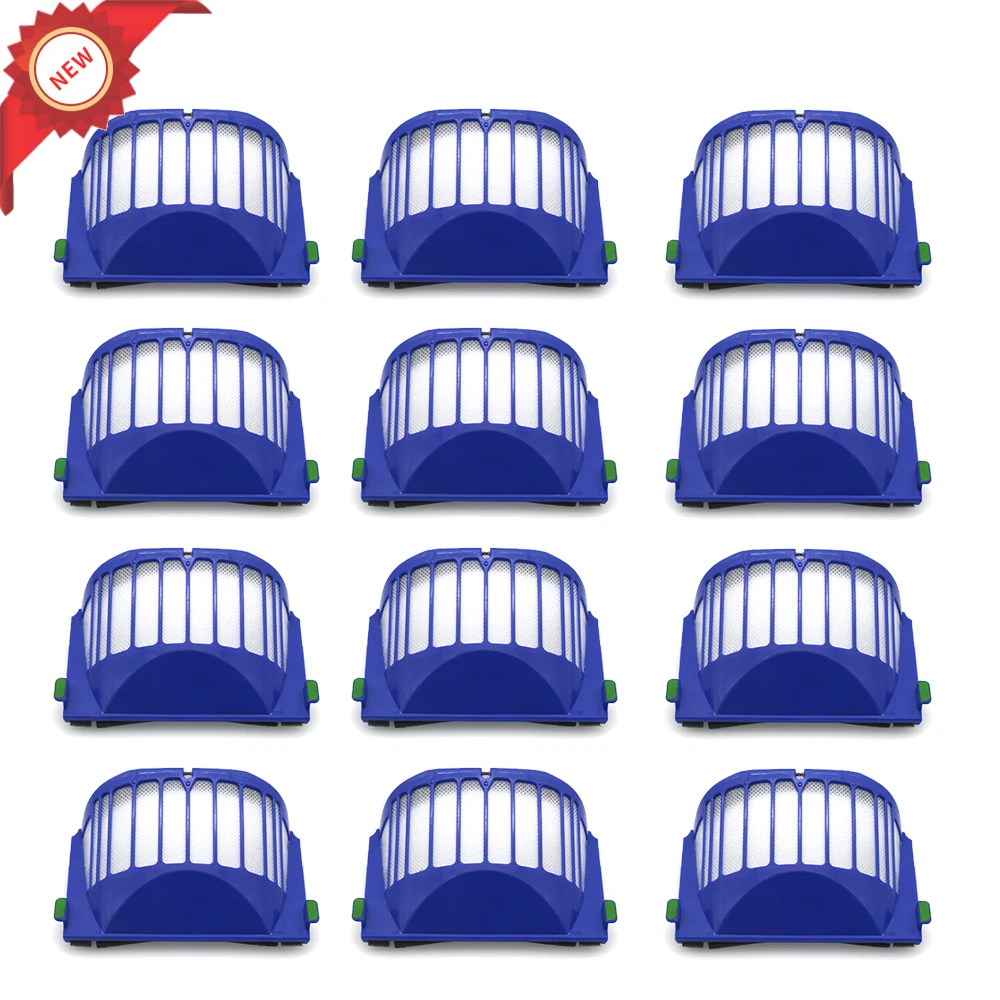 6 / 12 قطعة فلتر HEPA لـ IROBOT ROOMBA 500 600 سلسلة AEROVAC FILTER 528 536 551 552 564 580 595 620 630 650