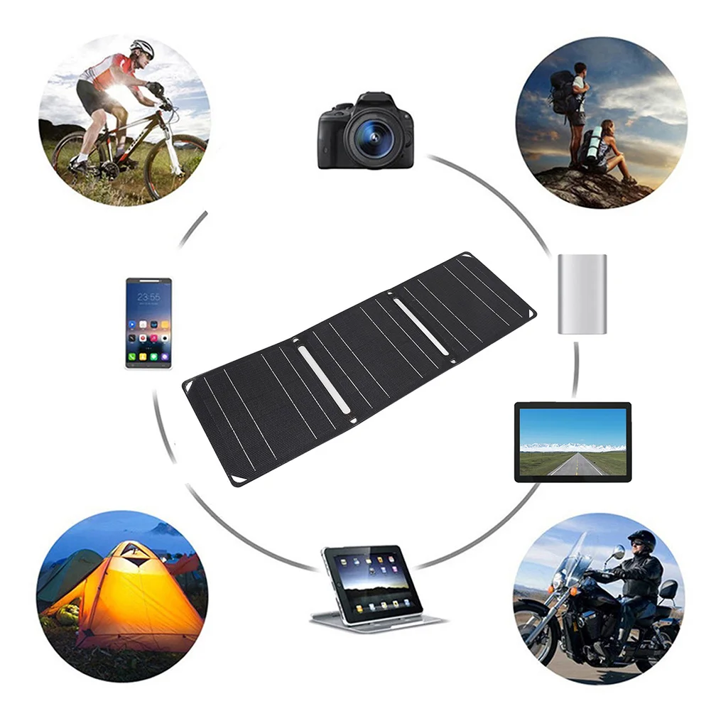 30W/40W 5V Portable Solar Panel Foldable Solar Power Bank Battery Phone Charger PD 20W QC 3.0 5V 9V 12V for USB A C Power Bank