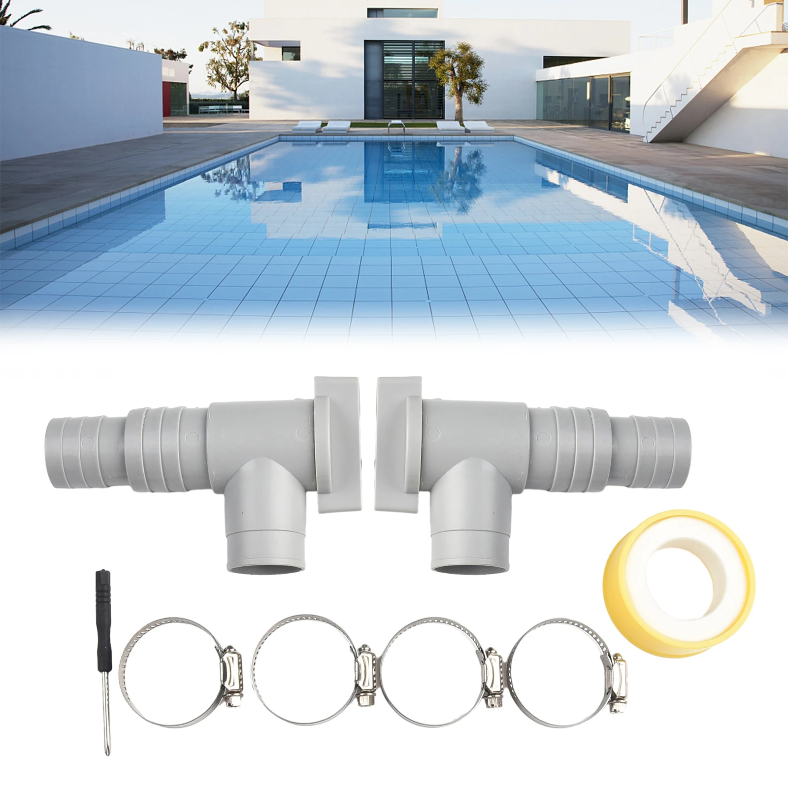 

8Pcs/Set Stopcock For Pools With 32mm Hose Connection Pool Hose Adapter Pool Maintenance Accessories Hose Clamps Pool Stop Valve