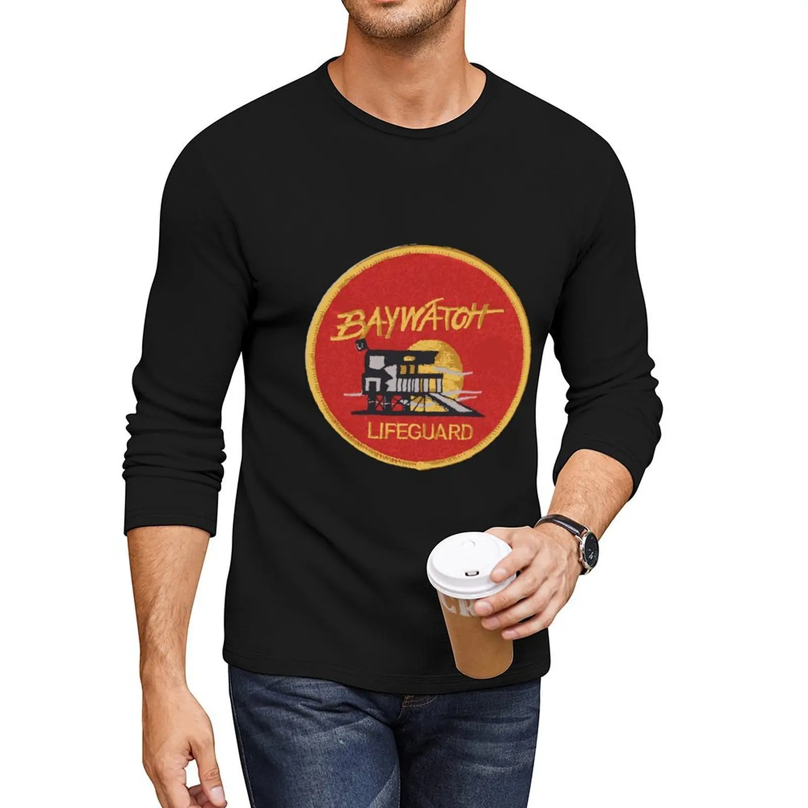 Baywatch badge - uniform Long T-Shirt Oversized t-shirt man clothes boys t shirts clothes for men