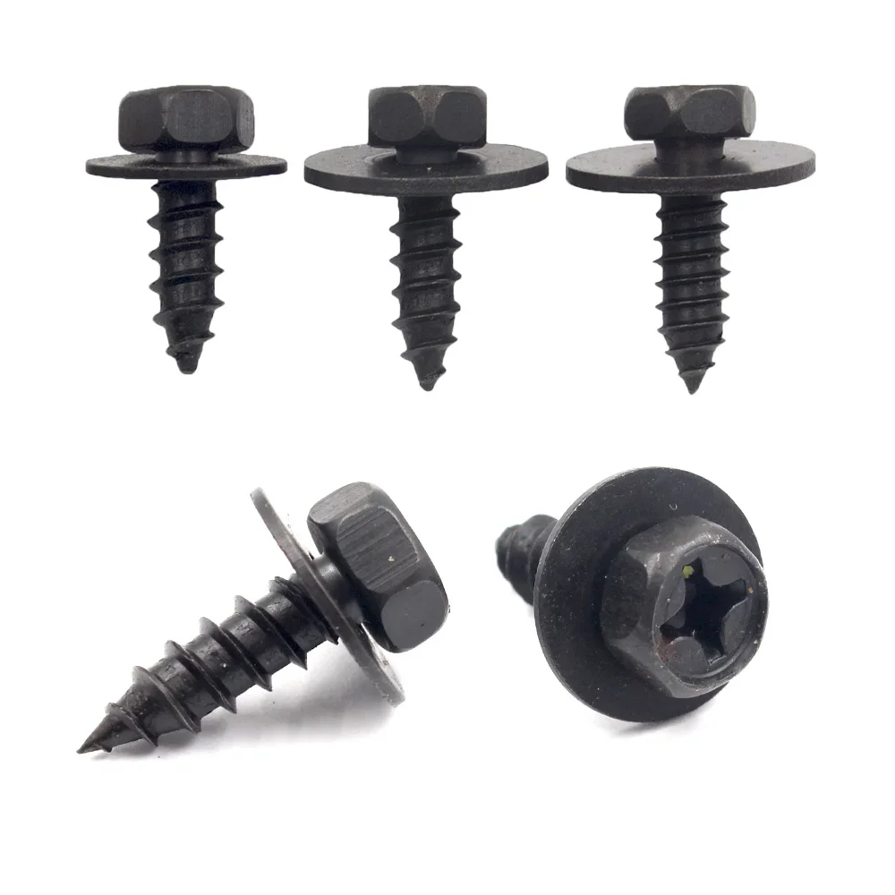 

20Pcs Hexagon Cross Self-drilling Screw With Washer Mercedes BENZ Fender Auto Metal Retainer Automotive Fasteners