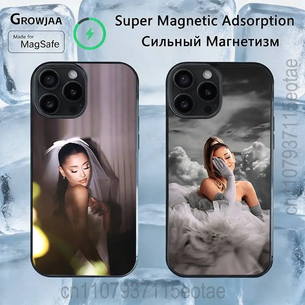 

A-Ariana singer actress G-grande Magnetic Wireless Charging Case For iPhone 11,12,13,14,15,16,17,Pro,Max,Plus Shockproof Cover