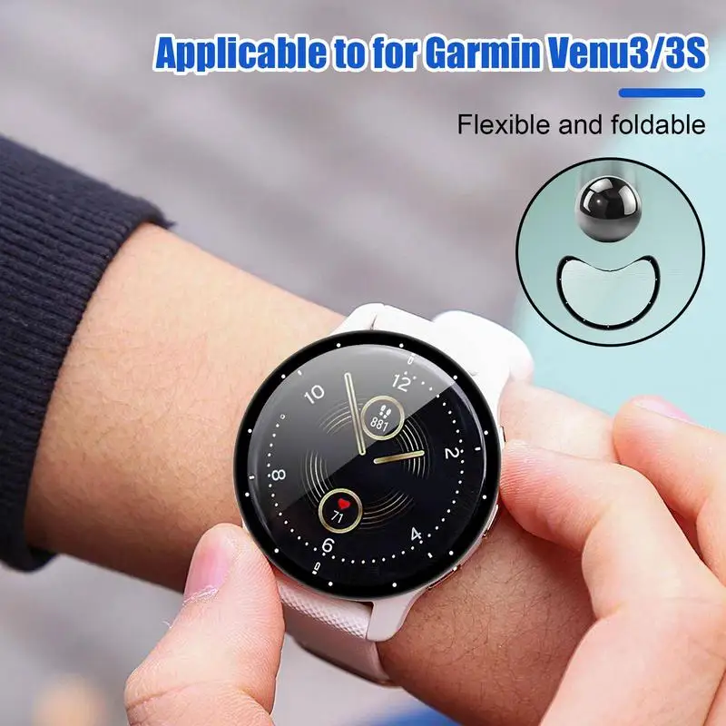 Custodia per schermo dell'orologio custodia da 0.33mm per pellicola morbida laminata a schermo intero Venu 3/3s custodia rigida per Pc 3D