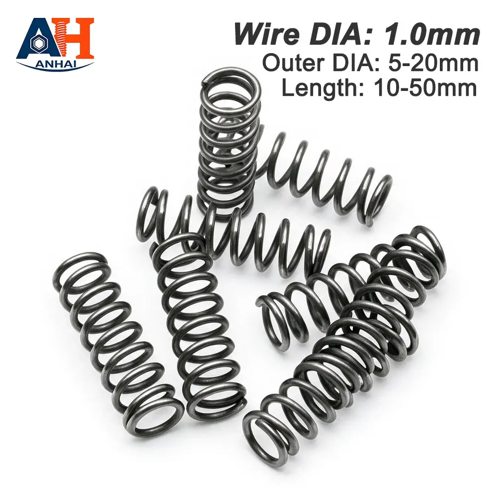 High Elastic Pressure Spring Manganese Steel Compression Springs Blackening Spring Wire Dia 1.0mm Coil Return Spring
