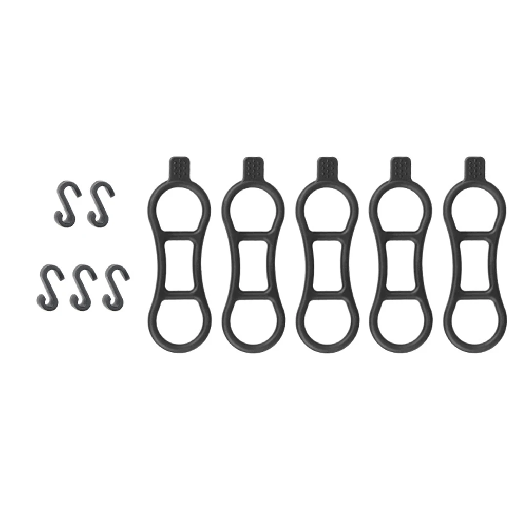 

Bike Silicone Elastic Strap Bandage Set 510Pcs with Hooks for Secure Mounting of Lights and Accessories on Various Bicycle Types