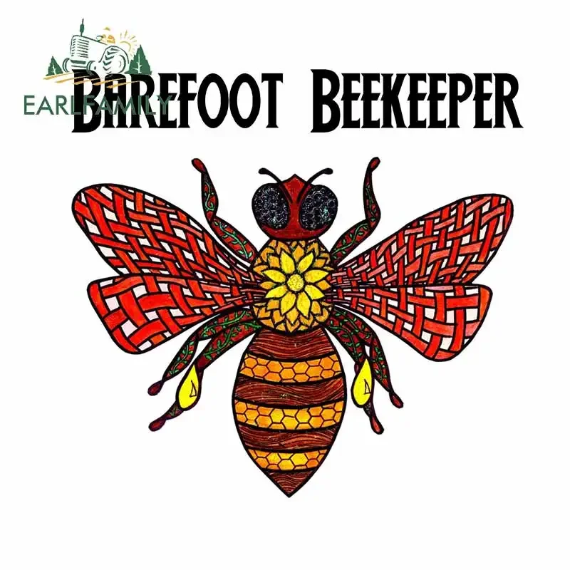 EARLFAMILY босиком пчеловод на лобовое стекло автомобиля наклейки красочные животные фургон украшение для ноутбука наклейка доска для серфинга багажник автомобиля Стайлинг