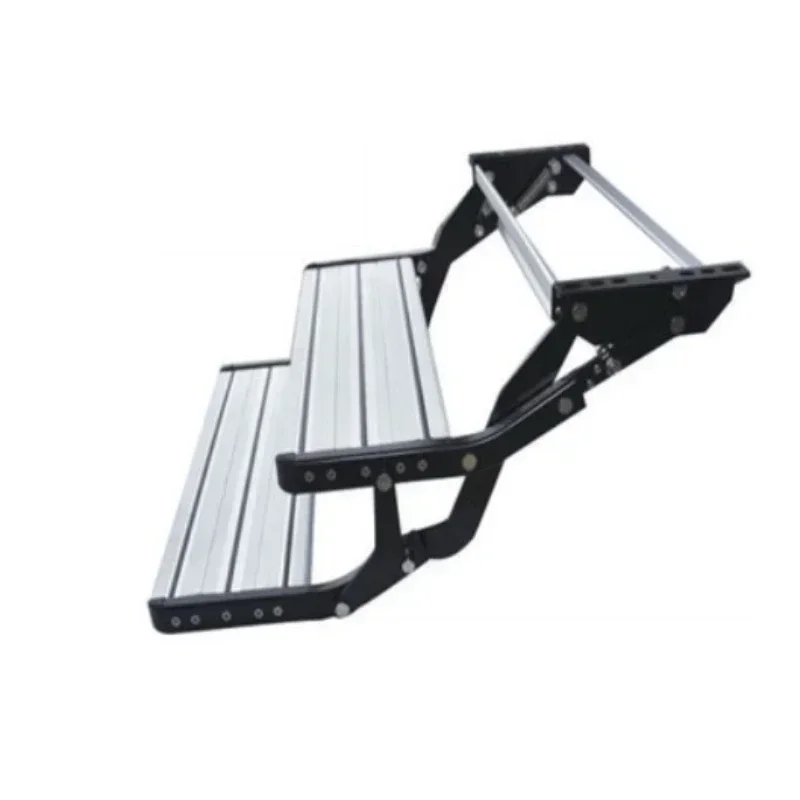 

High strength 450mm aluminum alloy double layer manual folding ladder for expedition truck camper motorhome Hot sales