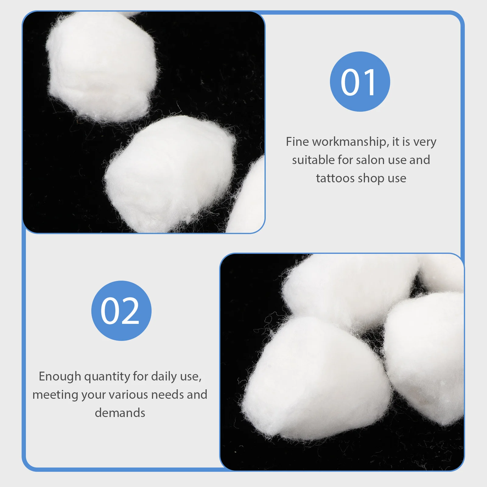 12 Bags Absorbent Cotton Balls Pure for Tattoos Salon Medical Accessories Shop Care Clean