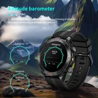 LOKMAT 1.43'' AMOLED HD Screen Compass Altitude Smartwatch Flashlight IP68 Waterproof Sports Watch Men BT Call Fitness Tracker
