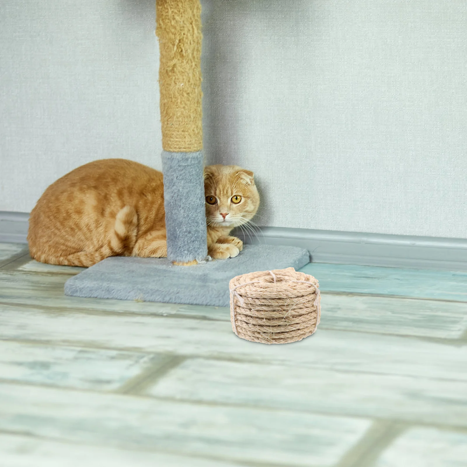 

Sisal Hemp Rope 6mm x 10m Cat Scratching Post Replacement Durable Wear resistant DIY Repair Cat Tree Accessories Sturdy Cuttable