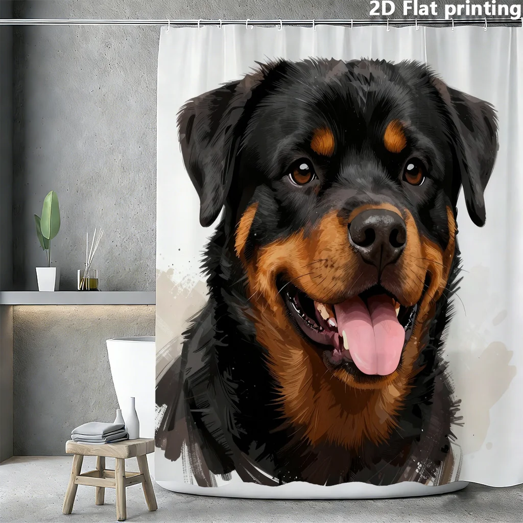

Waterproof Dog shower curtain bath curtain Labrador pet art bathroom decor large size 180x200cm modern home accessory