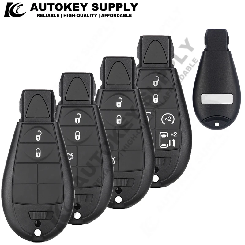 AutokeySupply AKCRS119 2 3 4 Buttons Remote Key less Fob Case Car Key Shell Fob For Chrysler Jeep Commander Grand Cherokee