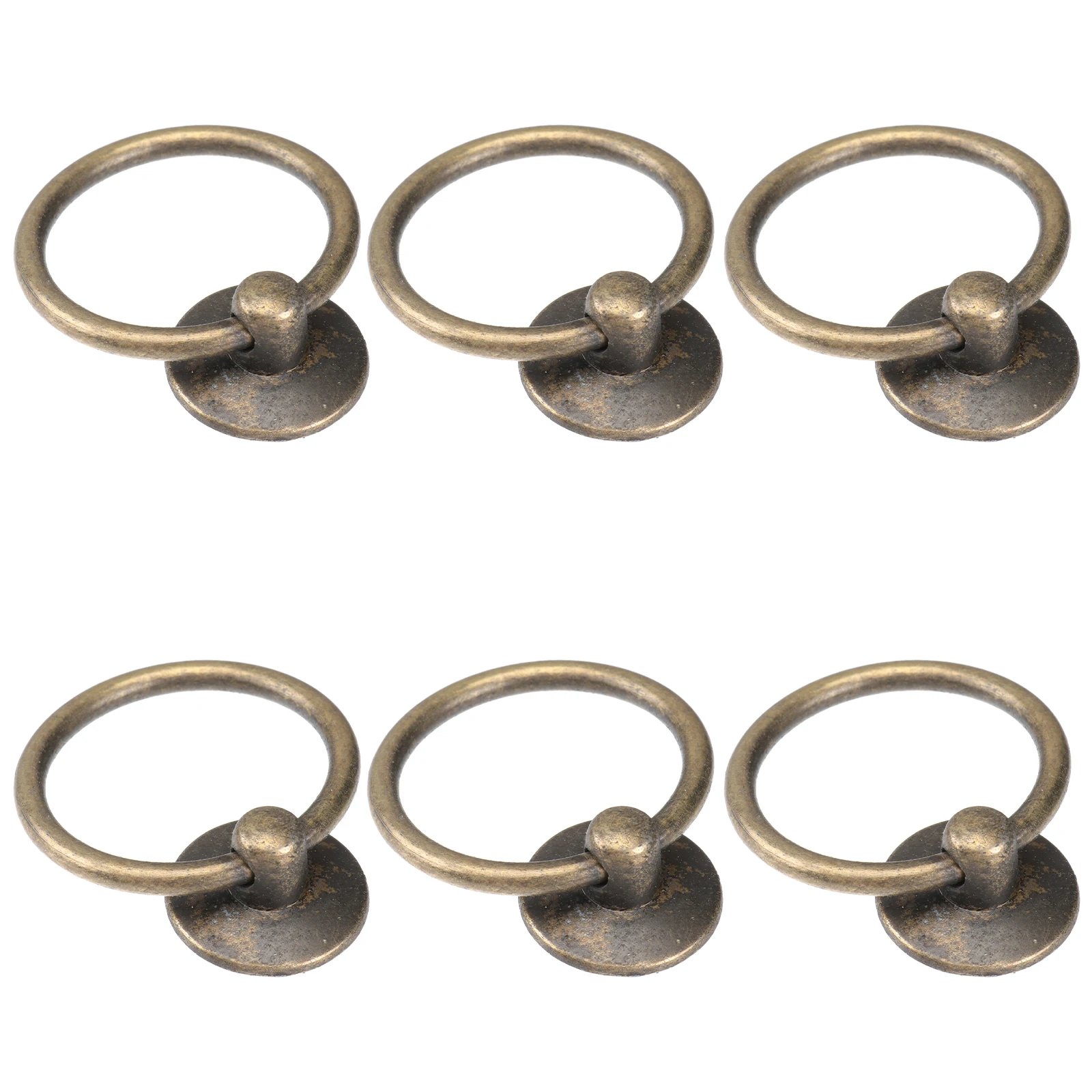 

6pcs Black Ring Cabinet Knobs Handles Zinc Alloy Circular Pull Ring for Drawer Dresser Wardrobe Furniture Hardware