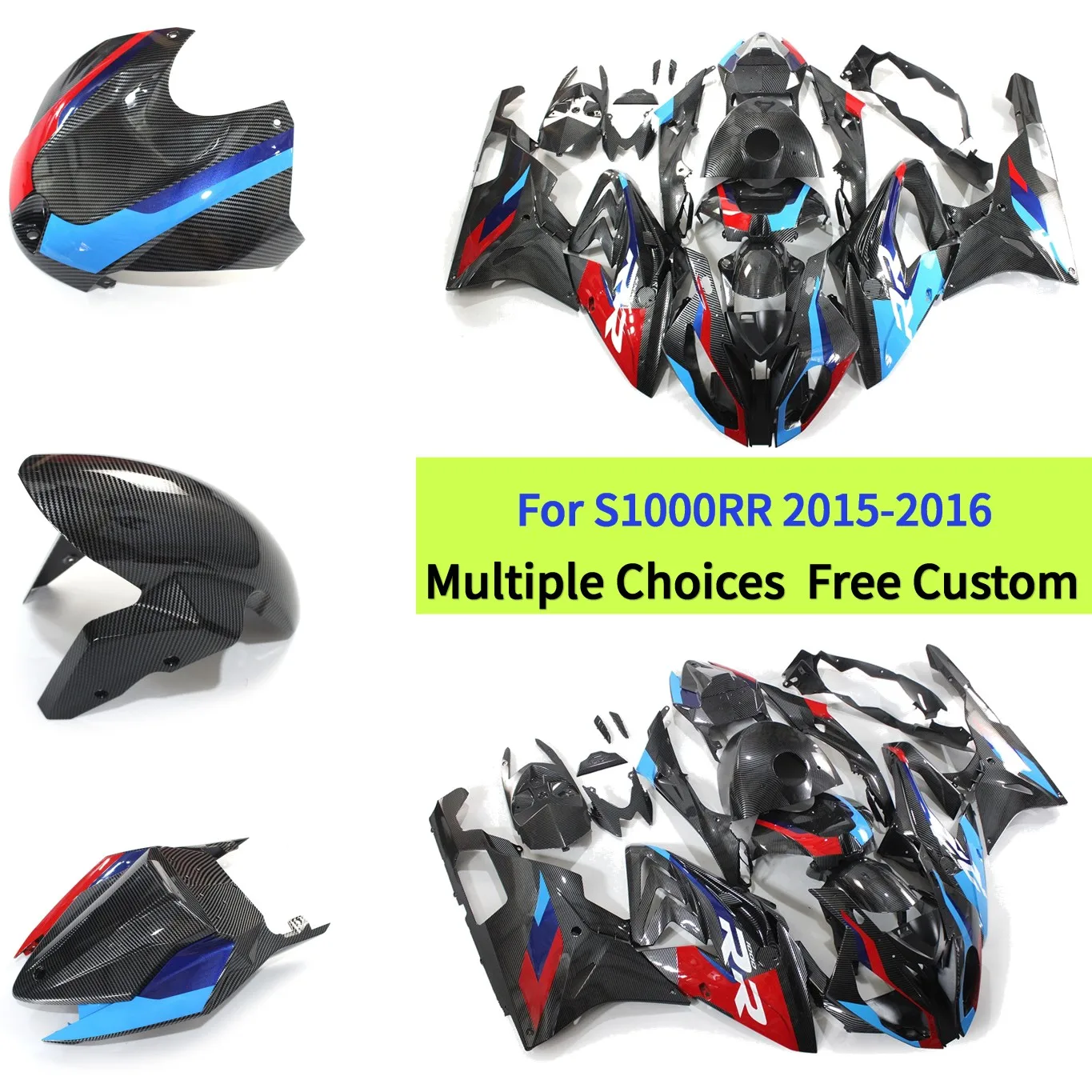 

Комплект обвесов для BMW S1000RR 2015-2016 из ABS-пластика и карбона, полный комплект обшивки кузова с кожухом сиденья и крышкой бака