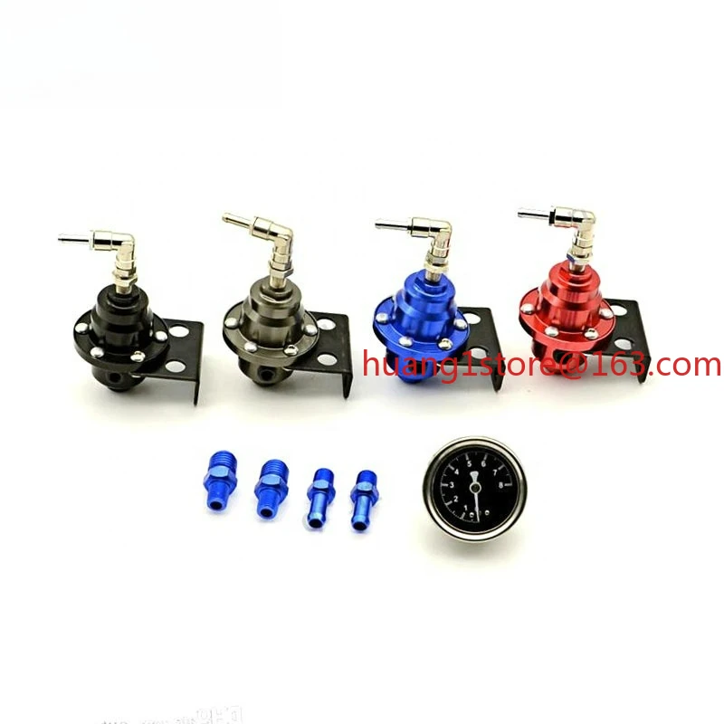 Universal Adjustable  Style Standard Turbo Oil Pressure Regulator Gauge and FPR with Gauge，Random color shipping