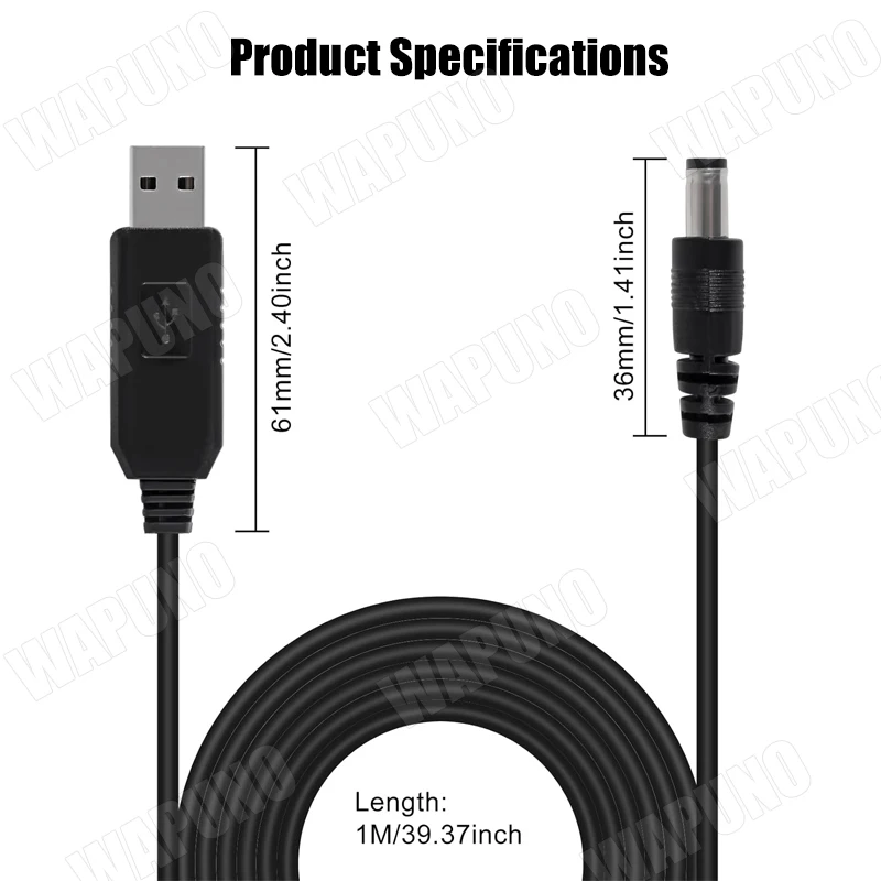 5V USB to 9V 12V DC Boost Cable 5.5x2.1mm Converter Adapter Cord for CCTV Security Camera DVR NVR Monitoring System view 6