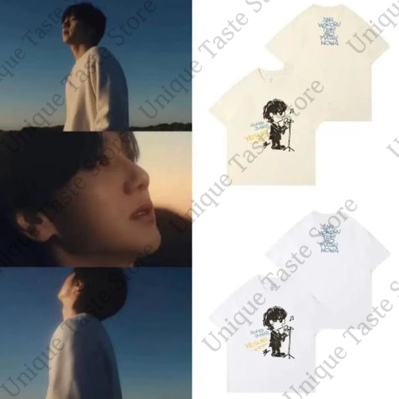 Super Junior T Shirt Ye Sung Kim Jong Woon Same Doodle Letter Print T-shirt Summer High Quality Cotton Short Sleeve Tee Tops