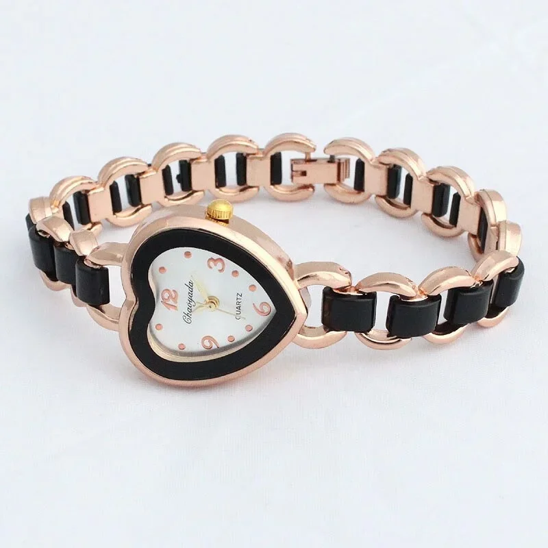 

Модные женские кварцевые наручные часы с дизайном сердца, роскошные повседневные деловые часы с браслетом для женщин