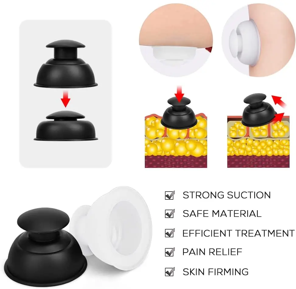 1/12Pcs Silicone Cupping Therapy Set Cups Massage Professional Vacuum Cupping Anti Cellulite Suction Cup Facial Body Pain Relief