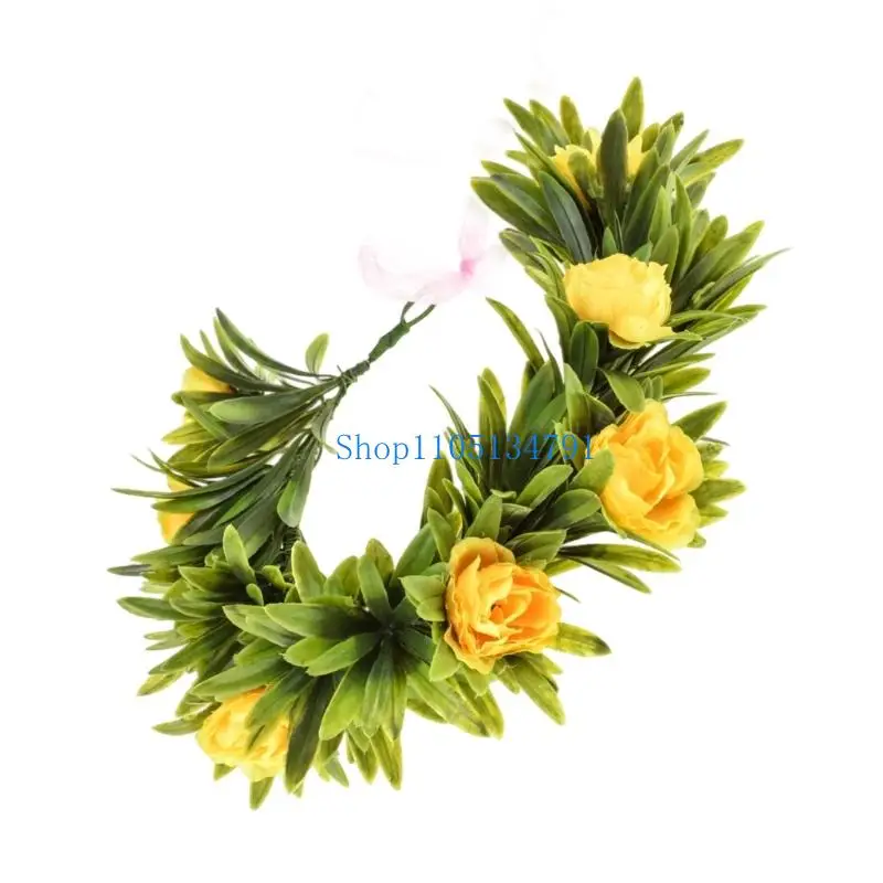 تيجان زهور من القماش بطول 98 كم بتصميم طبيعي مناسب لملحقات التصوير الفوتوغرافي #2