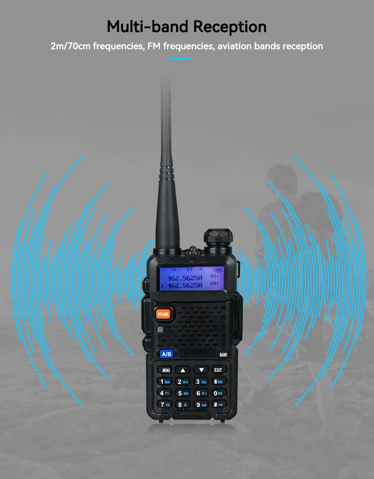 Walkie Talkie UV 5R Radio Communicator VHF UHF Receiver Ham Radio Wireless Devices Portable Radios Long Range Walkie Talkies