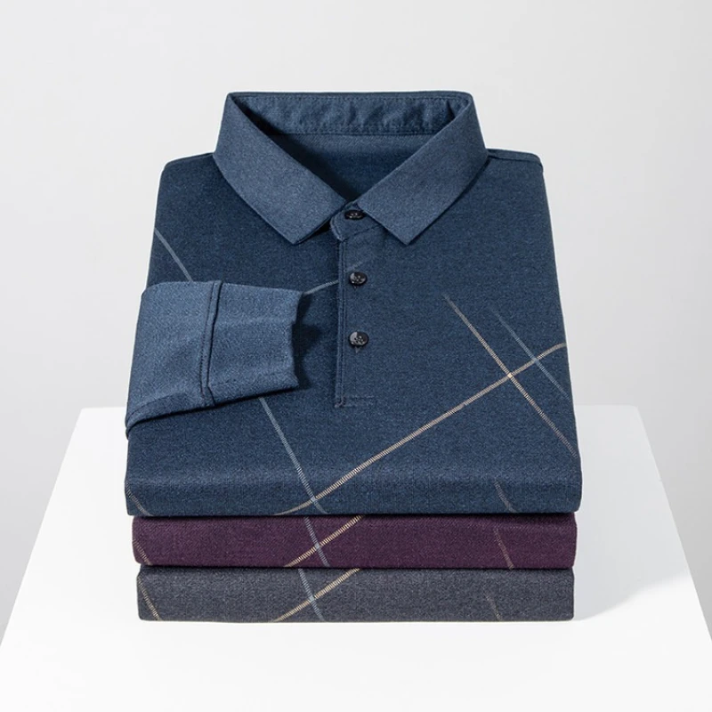 

2025 Men's Long Sleeved Warm Shirt for Autumn and Winter