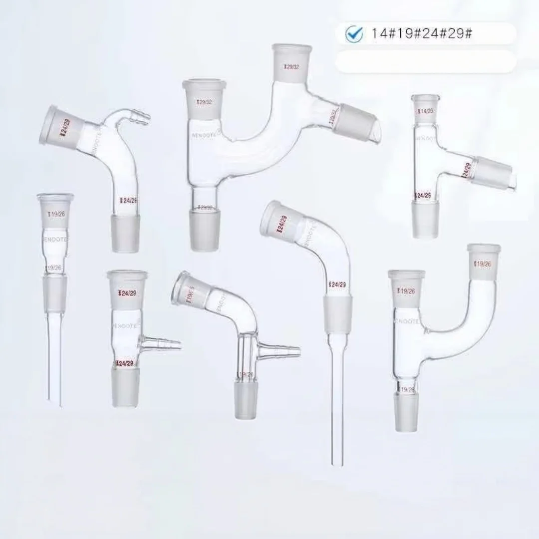 Lab Glass Joint Tube - Vacuum Acceptor Tube Straight Bent Coupling Knick 14#19#24#29# Bubble Connector for Distillation Head