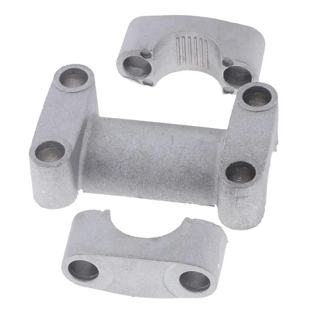 Motorcycle Handle Bar Mount Clamps Silver Riser Adapter 7/8 Inch 22mm Compatible with Dirt Bike ATV Buggy