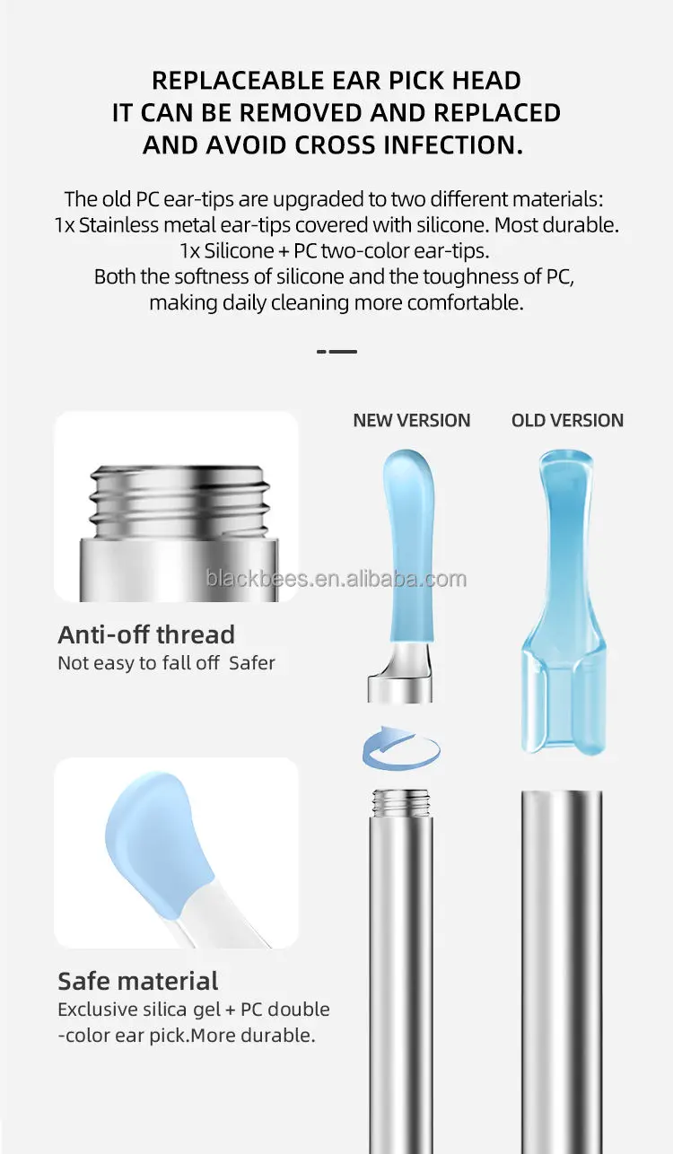 Ear Cleaner Visual Ear Picking Tool with Camera Phone LED Light Wireless Otoscope Smart Ear Cleaning Set