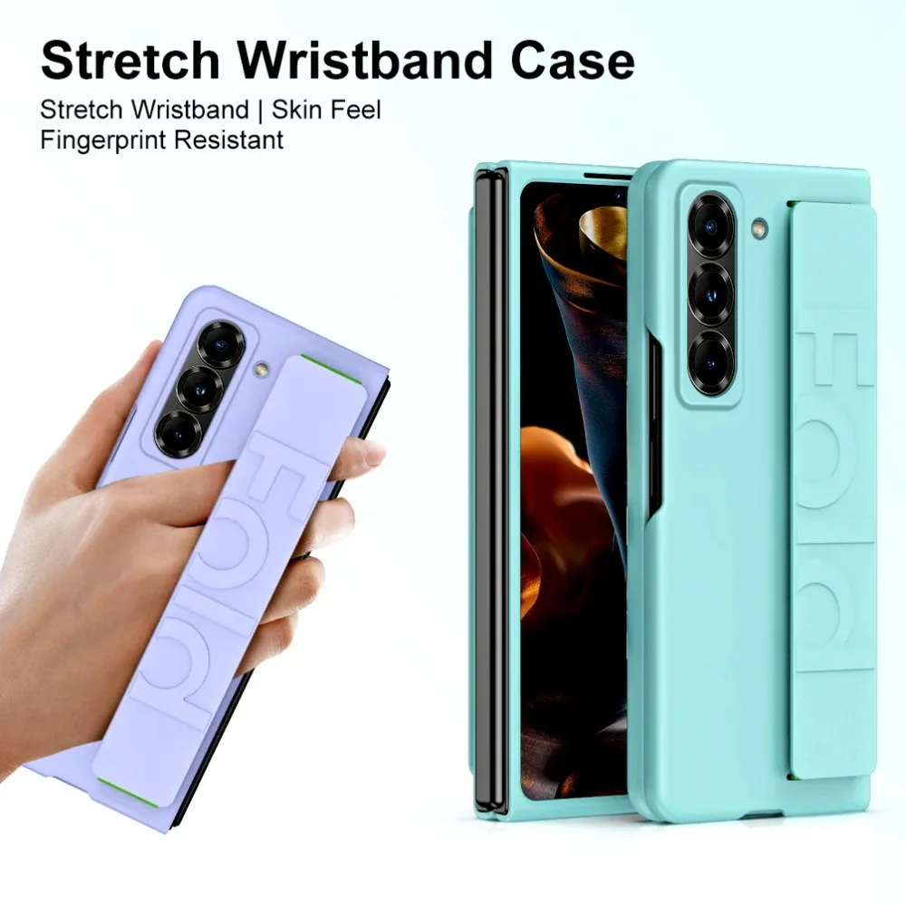 

Ultra Thin Matte Elastic Wristband Case for Samsung Z Fold Special Edition SE 6 Slim Galaxy Z Fold 5 4 3 Shockproof Hard Cover