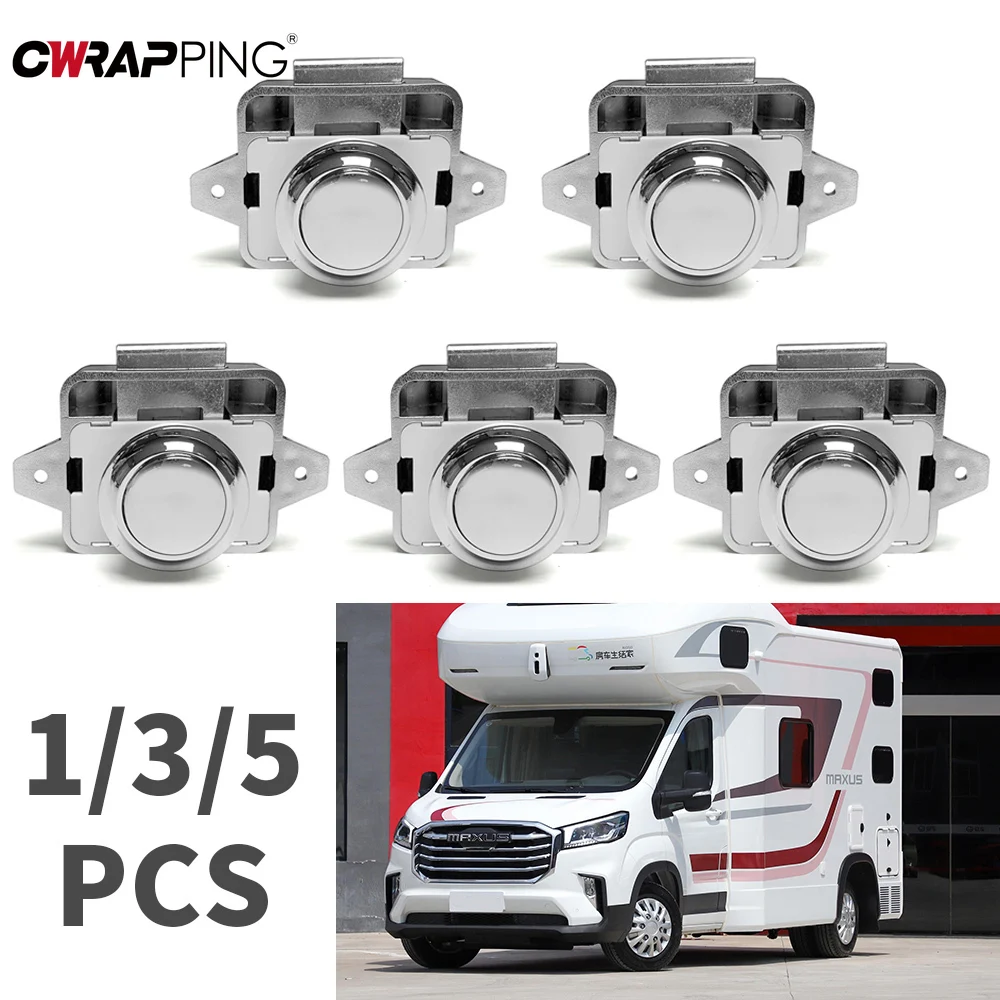 Push Button Cabinet Locks 1/3/5Pcs Keyless Drawer Catch RV Yachts Motorhome Camper Caravan Boat Home Door Cupboard Accessories