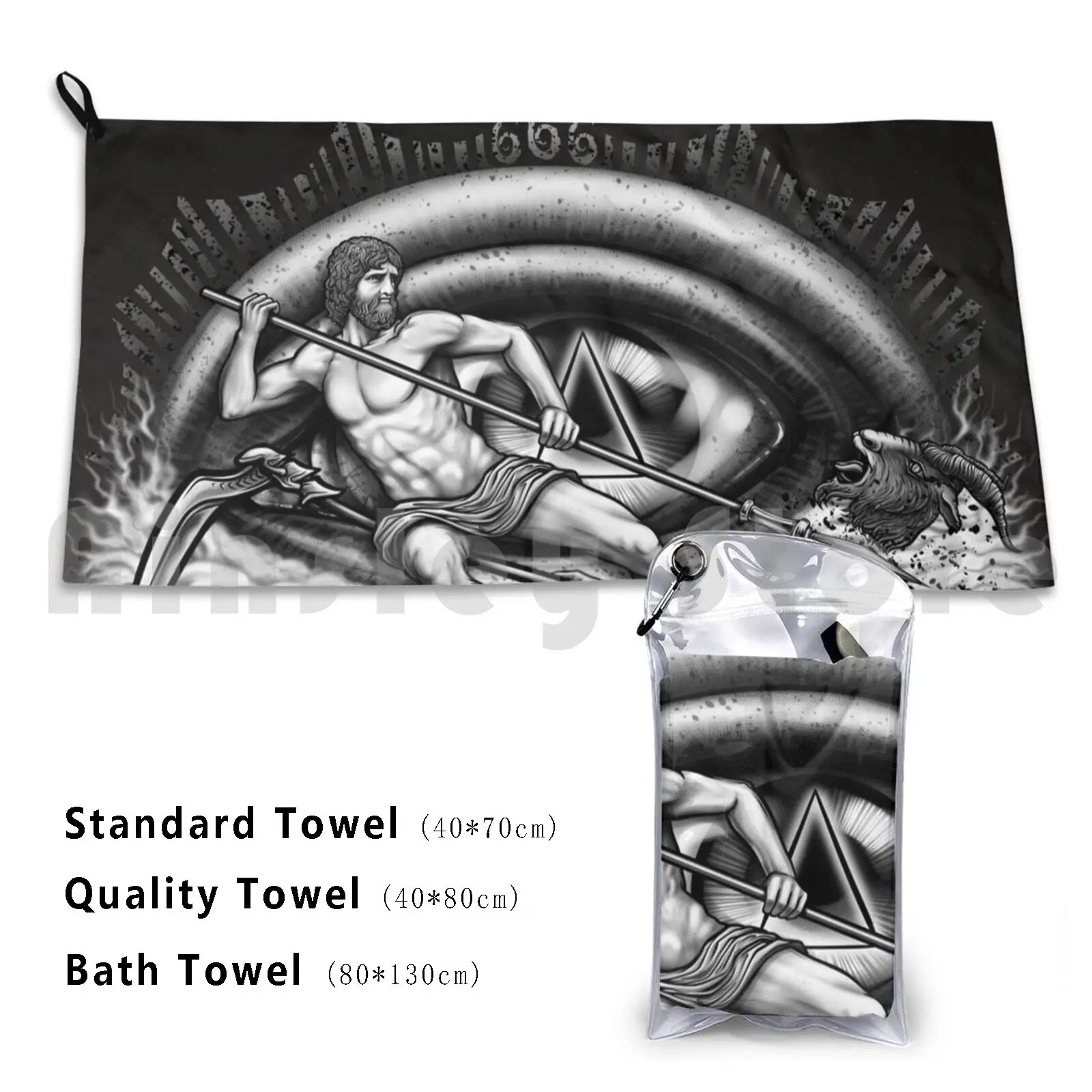 Winya No. 40 Beach Towel Quick Dry Quality Towel Leonardo Da Vinci Gothic Michael Angelo Demon Halloween Goddess Fairy