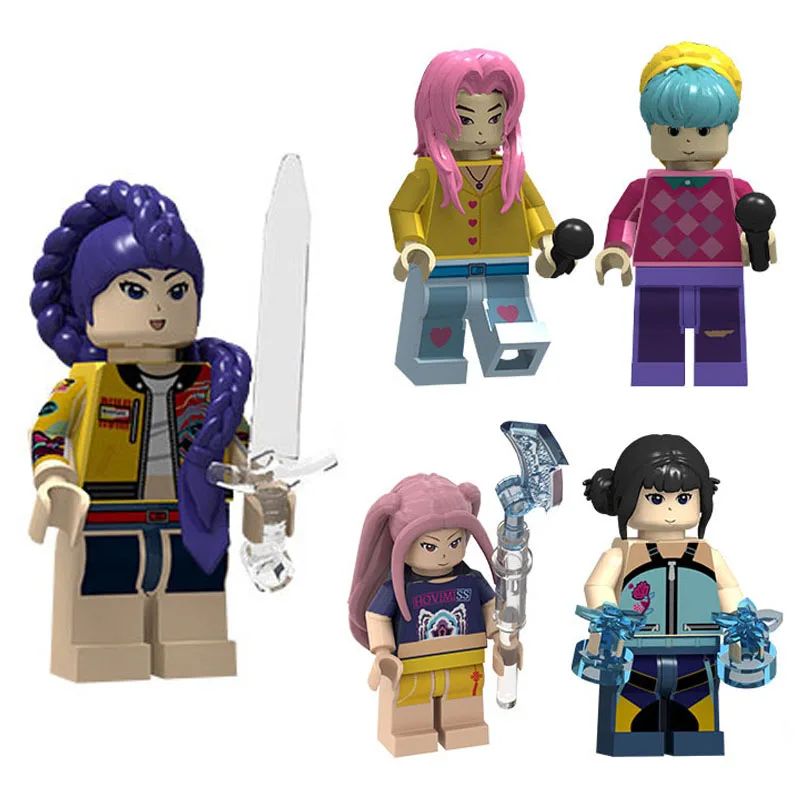 

Новые популярные Kpop охотники на демонов Руми Зои Мира мини-строительные блоки игрушка, коллекция настольных украшений, фигурки, детский рождественский подарок