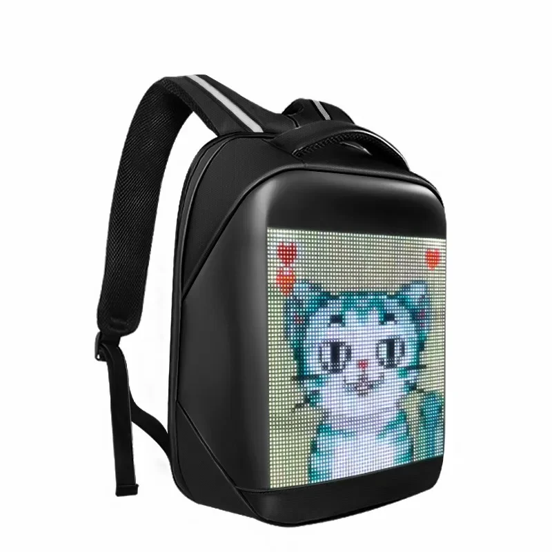 LED Display Laptop Backpack with App Control Fashion Cool DIY Pixel Art Animation Fashion Programming Backpack Men Unique Gift