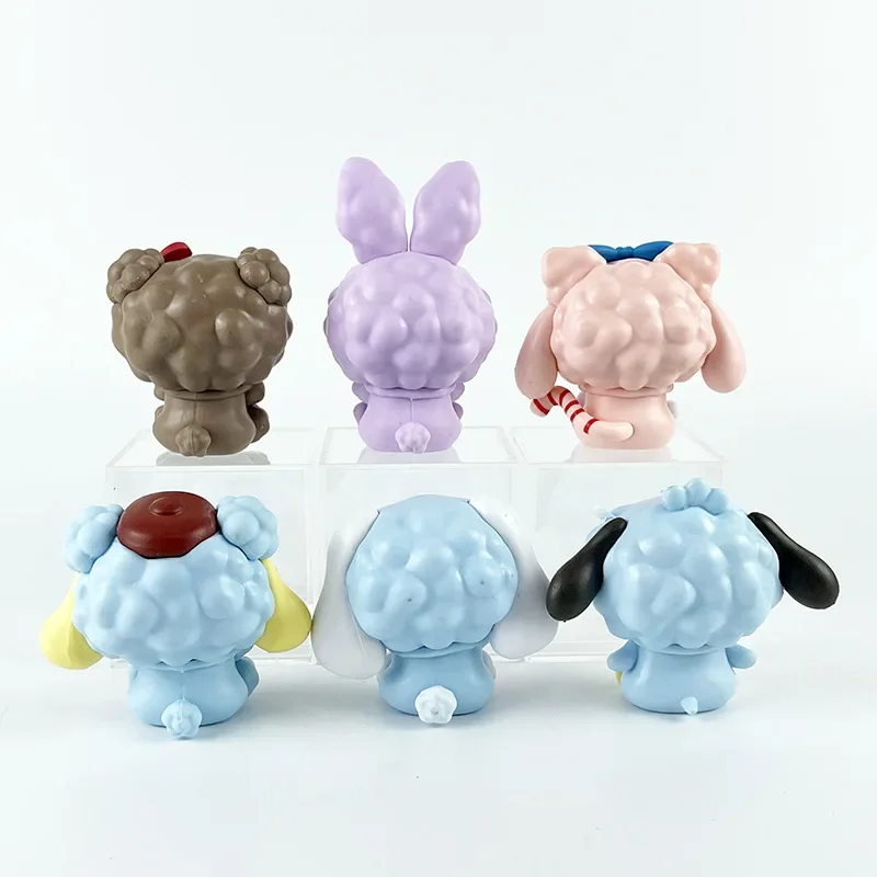 Figura melodia cross-dressing cabeça de ovelha sanrio kulomi menina coração bolo ornamento boneca máquina ovo torção caixa cega