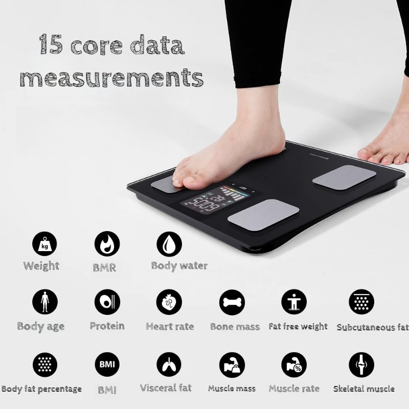 Compact Bathroom Scales Electronic Scale Waterproof Fat Body Weight Scale Lightweight Home Bluetooth Household Merchandises
